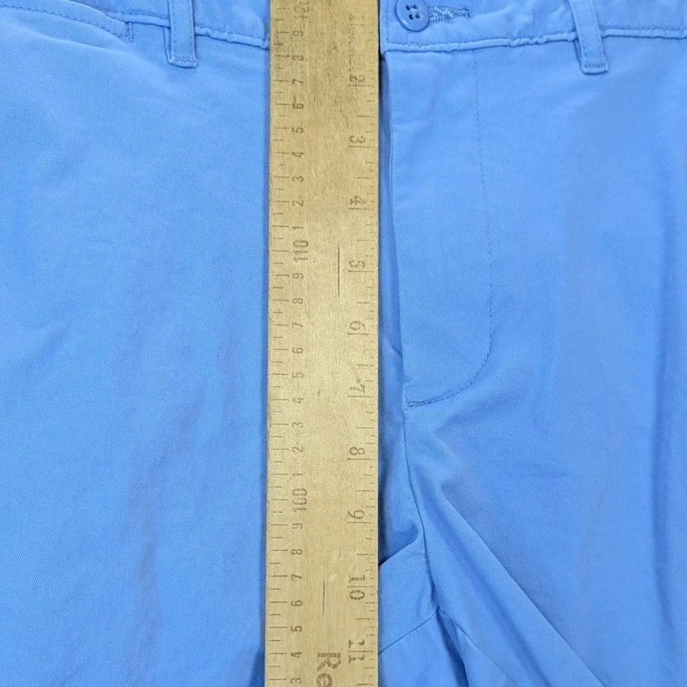 Cremieux Men 34 Blue Comfort Stretch Chino Shorts Flat Front Cotton Blend Golf